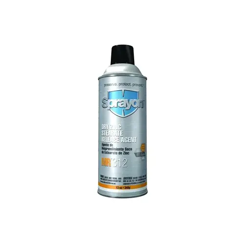 MR312 White Dry Film Release Agent - 12 oz Aerosol Can - 12 oz Net Weight - Paintable