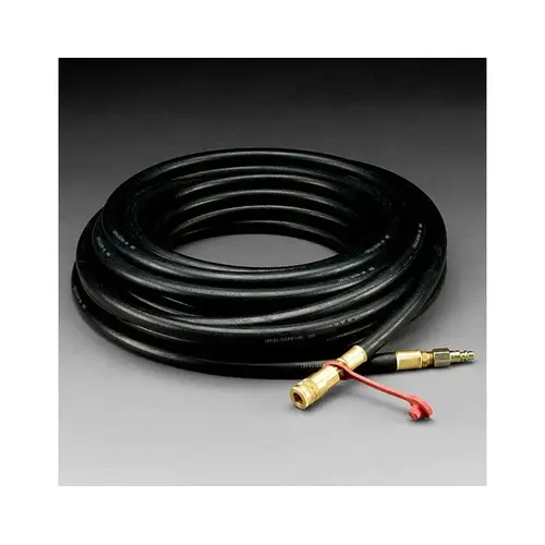 Straight Supplied Air Respirator Hose, 3/8 in Dia x 100 ft L, Rubber, Black