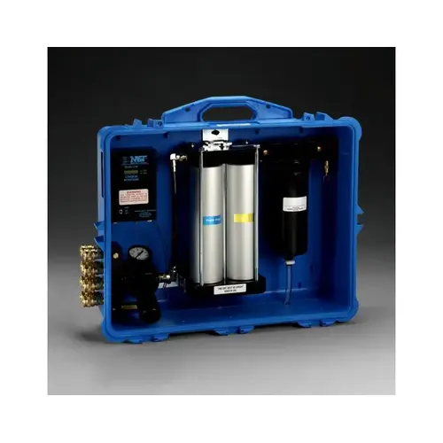 Portable Compressed Air Filter and Regulator Panel, 100 cfm, 125 psi Inlet Blue Portable Compressed Air Filter and Regulator Panel, 100 cfm, 125 psi Inlet Blue