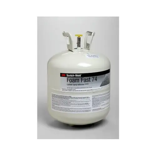49158 74 Series Foam Fast Spray Adhesive, 28.8 lb Large Cylinder, Liquid, Orange, 15 min Curing 49158 74 Series Foam Fast Spray Adhesive, 28.8 lb Large Cylinder, Liquid, Orange, 15 min Curing