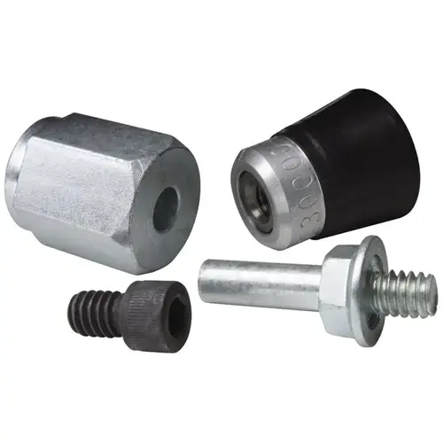 Round Disc Pad Assembly, 1 in Dia, 1/4 in - 20 TPI Arbor, Roloc Attachment Black Round Disc Pad Assembly, 1 in Dia, 1/4 in - 20 TPI Arbor, Roloc Attachment Black