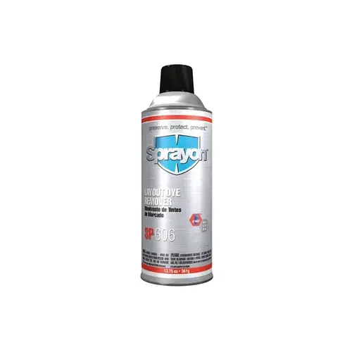 SP606 Layout Fluid Remover - Spray 16 oz Aerosol Can - 12.75 oz Net Weight Colorless SP606 Layout Fluid Remover - Spray 16 oz Aerosol Can - 12.75 oz Net Weight Colorless