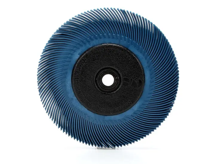 Scotch-Brite Radial Bristle Brush 6 in Dia x 7/16 in W 400 Grit Super Fine Grade Ceramic Blue 33214