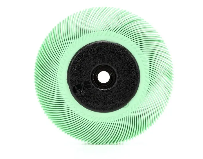 Scotch-Brite Radial Bristle Brush 6 in Dia x 7/16 in W 1 um Ultra Fine Grade Ceramic Light Green 33217