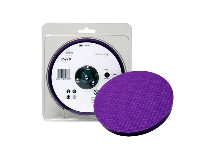 3M 15 deg Disc Pad 6 in Dia 5/16 in - 24 TPI Arbor Hook and Loop Attachment Black 05778 3M 15 deg Disc Pad 6 in Dia 5/16 in - 24 TPI Arbor Hook and Loop Attachment Black 05778