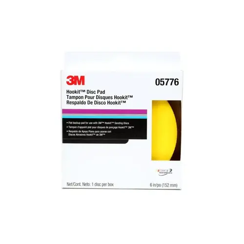 45 deg Disc Pad, 6 in Dia, 5/16 in - 24 TPI Arbor, Hook and Loop Attachment Yellow 45 deg Disc Pad, 6 in Dia, 5/16 in - 24 TPI Arbor, Hook and Loop Attachment Yellow