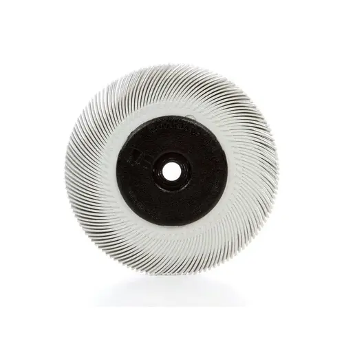 Radial Bristle Brush, 6 in Dia x 7/16 in W, 120 Grit, Fine Grade, Ceramic White Radial Bristle Brush, 6 in Dia x 7/16 in W, 120 Grit, Fine Grade, Ceramic White