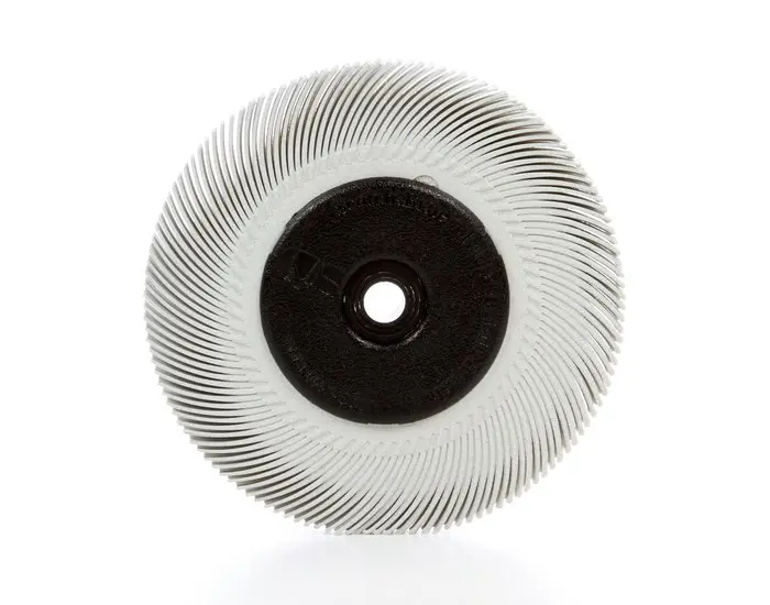 Scotch-Brite Radial Bristle Brush 6 in Dia x 7/16 in W 120 Grit Fine Grade Ceramic White 33212