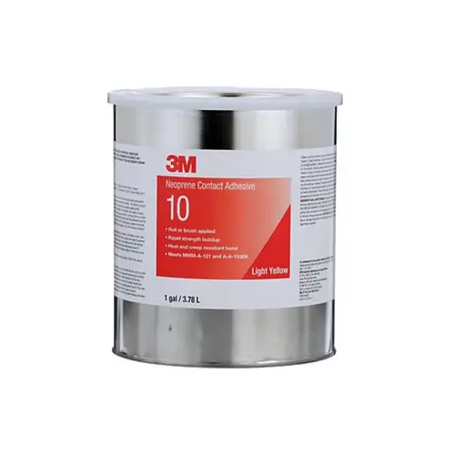 10 Series Contact Adhesive, 1 gal Can, Liquid, Light Yellow, 30 min Curing 10 Series Contact Adhesive, 1 gal Can, Liquid, Light Yellow, 30 min Curing