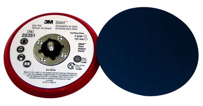 3M 203 Series Regular Low Profile Disc Pad 3 in Dia 5/16 in - 24 TPI Arbor PSA Attachment Blue/Red 20351 3M 203 Series Regular Low Profile Disc Pad 3 in Dia 5/16 in - 24 TPI Arbor PSA Attachment Blue/Red 20351