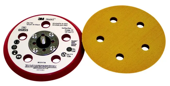 3M Dust Control Low Profile Backup Pad 5 in Dia 5/16 in - 24 TPI Arbor Hook and Loop Attachment Yellow 05855 3M Dust Control Low Profile Backup Pad 5 in Dia 5/16 in - 24 TPI Arbor Hook and Loop Attachment Yellow 05855