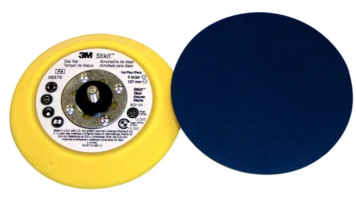 3M Disc Pad 5 in Dia 5/16 in - 24 TPI Arbor PSA Attachment Blue 05575 3M Disc Pad 5 in Dia 5/16 in - 24 TPI Arbor PSA Attachment Blue 05575