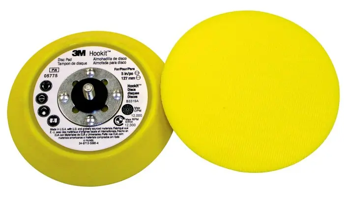 3M 0 Regular Disc Pad 5 in Dia 5/16 in - 24 TPI Arbor Hook and Loop Attachment Yellow 5775 3M 0 Regular Disc Pad 5 in Dia 5/16 in - 24 TPI Arbor Hook and Loop Attachment Yellow 5775