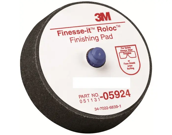 Finesse-It Single Sided Finishing Pad 3 in Dia Foam Pad Black 05924