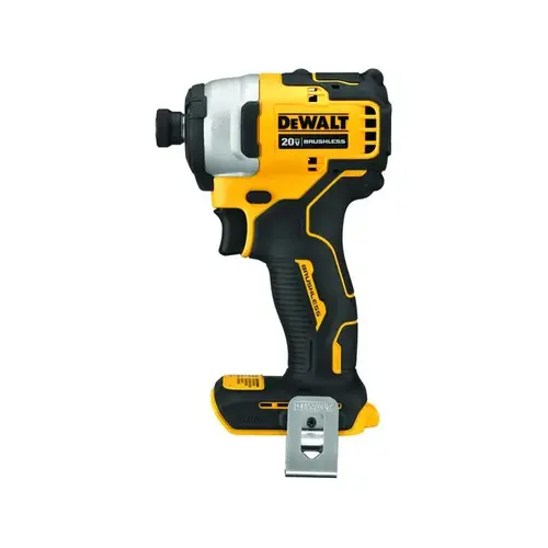 ATOMIC 20V MAX* Brushless Cordless Impact Driver, 1/4 in Drive, Bare Tool with Belt Clip ATOMIC 20V MAX* Brushless Cordless Impact Driver, 1/4 in Drive, Bare Tool with Belt Clip
