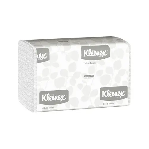 White 150 Paper Towel - 1 Ply - Folded - C Fold - 13.15" Overall Length - 10.125" Width - pack of 16