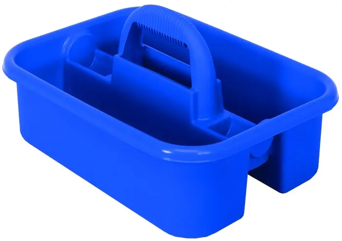 QUANTUM STORAGE SYSTEMS Heavy-Duty Blue Tub Caddy - 13 7/8 Overall Length - 18 3/8 Width - 9 Height TC-500BL QUANTUM STORAGE SYSTEMS Heavy-Duty Blue Tub Caddy - 13 7/8 Overall Length - 18 3/8 Width - 9 Height TC-500BL