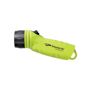 Princeton Tec LG2-NY League 2 Neon Yellow Flashlight - 10 hour burn time; Intrinsically Safe EOS-II; UL Rating: Class I Division 1, Groups A, B, C & D - 150 Lumens 1 LEDs - (3) AA