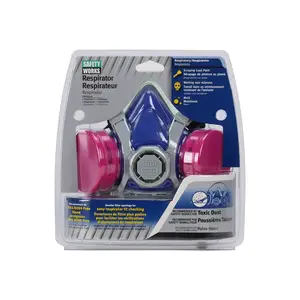Safety Works SWX00319/817671 SWX00319 Toxic Dust Respirator, M Mask, P100 Filter Class, 99.97 % Filter Efficiency, Blue