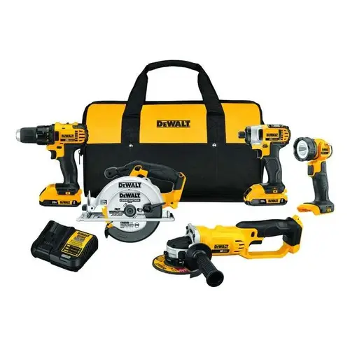 Combination Tool Kit, Battery Included, 2 Ah, 20 V, Lithium-Ion