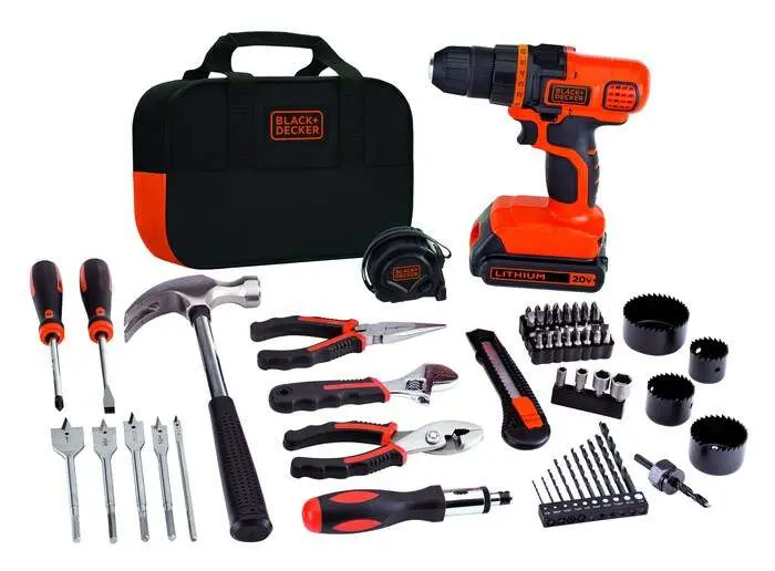 Black & Decker 20V MAX 3/8 In. Cordless Drill & Project Kit (68-Piece) LDX120PK
