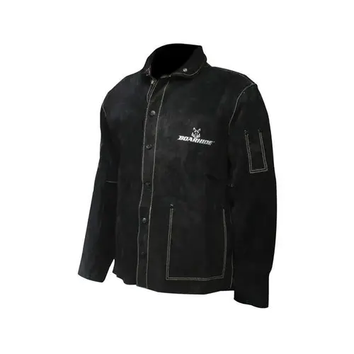 Coat: Heat-Resistant & Welding, Size Medium, Pigskin Leather Black