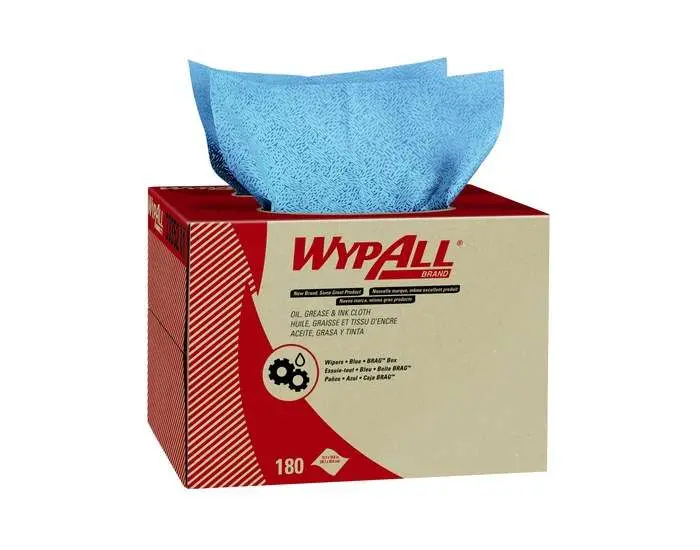 WypAll Brag Box Cloth 16.8 x 12.1 in 180 Polypropylene Blue 1 Plys 33352
