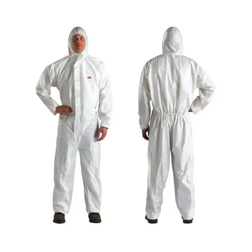 4510 Series Protective Coverall, 2X-Large, Polyethylene/Polypropylene, White, Elastic Waist