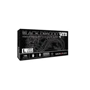 Microflex BD1003NPF BD-1003-NPF General Purpose Disposable Exam Gloves, Large, Nitrile, Black