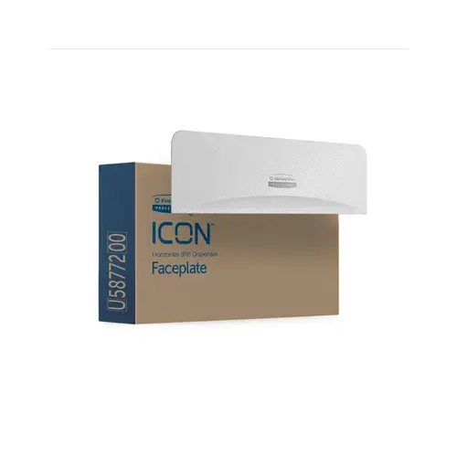ICONa Faceplate (58772), White Mosaic Design, for Coreless Standard Roll Toilet Paper Dispenser Horizontal