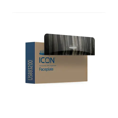 ICONa Faceplate (58832), Ebony Woodgrain Design, for Coreless Standard Roll Toilet Paper Dispenser Horizontal