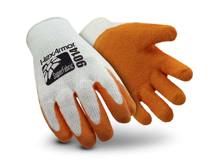 HexArmor Small Orange/White Super Fabric Glove with Rubber Palm Coating and Needlestick Resistance Level 5 ANSI Cut Level A9 9014-S (7)