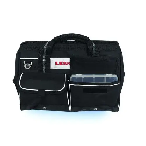 Contractor's Tool Bag, 16 in W, 12 in D, 10 in H, 14-Pocket, Canvas, Black