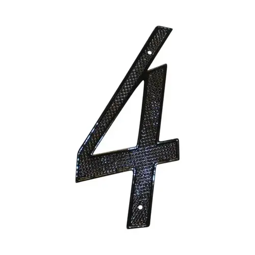 4" Zinc Nail On House Number # 4 Matte Black Finish