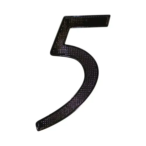 4" Zinc Nail On House Number # 5 Matte Black Finish