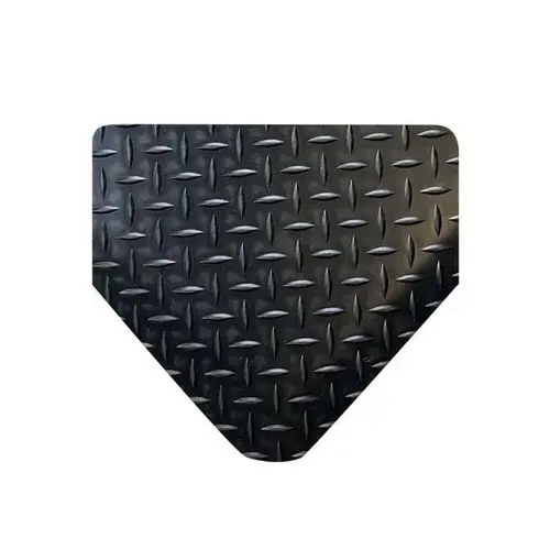 Black Rubber Diamond-Plate Anti-Fatigue Mat - 3 ft Width - 5 ft Length