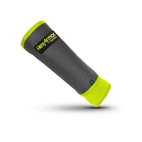 Gray/Green 2XL SuperFabric Cut-Resistant Arm Sleeve - ANSI A7 Cut Resistance - 9" Length
