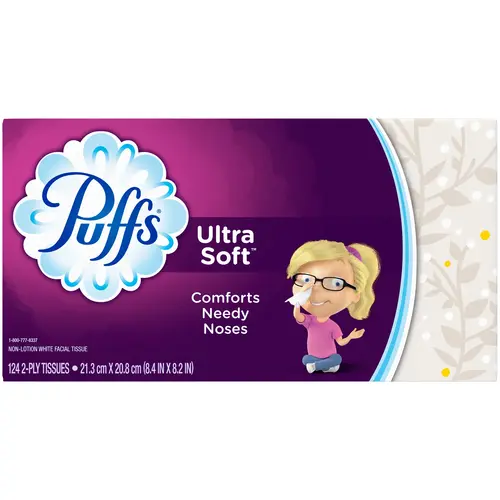 Puffs ULTRA SOFT Personal Tissue Facial Tissue 2 Ply Non-Lotion White Unscented Puffs ULTRA SOFT Personal Tissue Facial Tissue 2 Ply Non-Lotion White Unscented