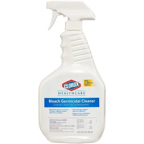 Clorox Healthcare Bleach Germicidal Fruity Floral One-Step Disinfectant Deodorizer 32 FLOZ Multi Surface RTU Clear - pack of 6 Clorox Healthcare Bleach Germicidal Fruity Floral One-Step Disinfectant Deodorizer 32 FLOZ Multi Surface RTU Clear - pack of 6