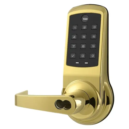 Cylindrical Lock with Keypad Trim Bright Brass Cylindrical Lock with Keypad Trim Bright Brass