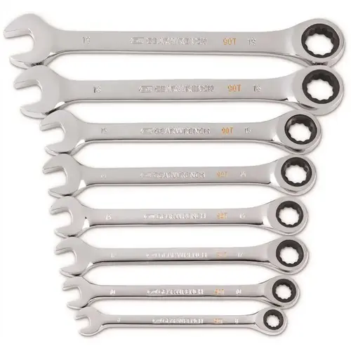 90-Tooth SAE Ratcheting Combination Wrench Set with Tray 90-Tooth SAE Ratcheting Combination Wrench Set with Tray