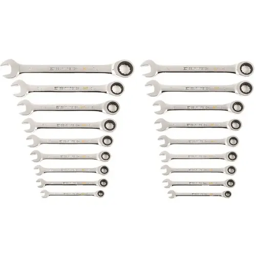 90-Tooth SAE/MM Pro Combination Ratcheting Wrench Set with Tray 90-Tooth SAE/MM Pro Combination Ratcheting Wrench Set with Tray