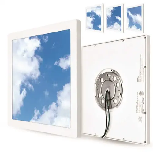 The Sky Downlight Light Square 12 in. 10000K Integrated LED Recessed Light Blue and White