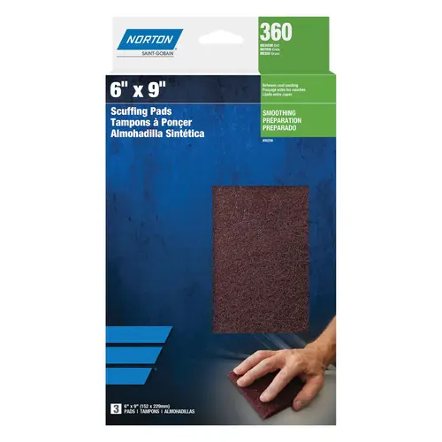 00256 Non-Woven Scuff Pad, 6 in W x 9 in L Maroon 00256 Non-Woven Scuff Pad, 6 in W x 9 in L Maroon