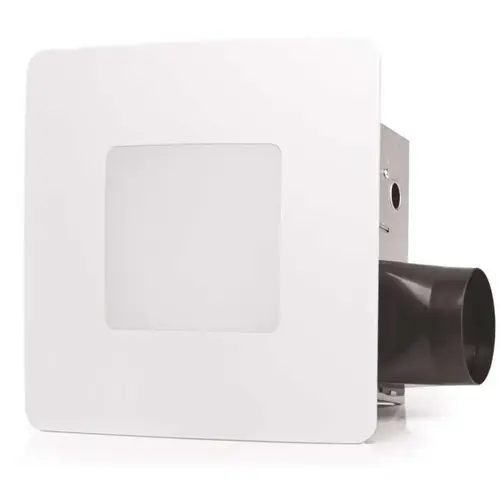 110 CFM Easy Installation Bathroom Exhaust Fan with LED Lighting White