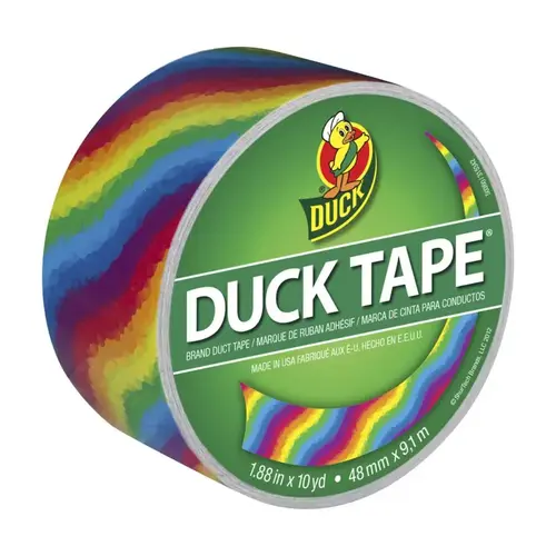Duct Tape 1.88" W X 10 yd L Multicolored Rainbow Multicolored Duct Tape 1.88" W X 10 yd L Multicolored Rainbow Multicolored