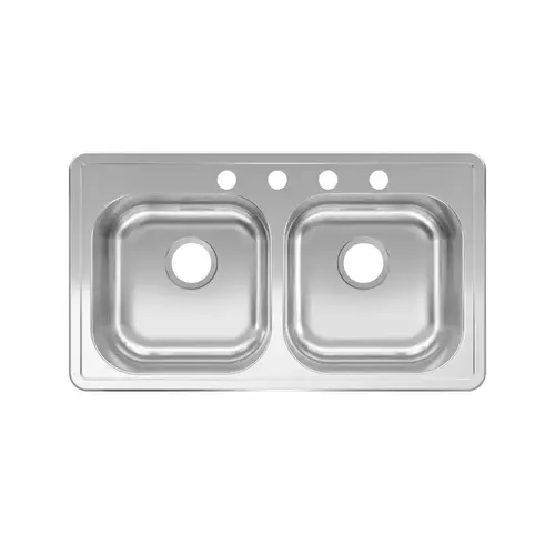 Kitchen Sink Kindred Stainless Steel Top Mount 33" W X 19" L Two Bowls Kitchen Sink Kindred Stainless Steel Top Mount 33" W X 19" L Two Bowls