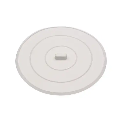 Sink Stopper, Flat Suction, Rubber, White, For: Universal Bathroom and Kitchen Sink