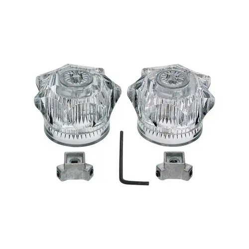 Faucet Handle with Removable Skirt, Acrylic, For: Universal Mobile Home and RV Faucets Clear - pack of 2