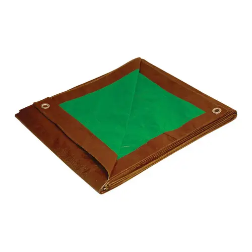 Reversible Tarp . Dry Top 8 ft. W X 10 ft. L Medium Duty Polyethylene Brown/Green Brown/Green